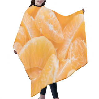 Personality  Close Up Of Bright Orange Tangerine Peeled Slices  Hair Cutting Cape