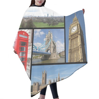 Personality  London Landmarks Collage Hair Cutting Cape
