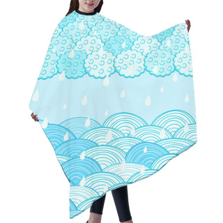Personality  Seamless Water Wave Pattern Hair Cutting Cape