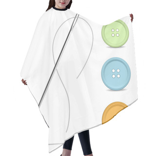 Personality  Needle And Buttons Hair Cutting Cape