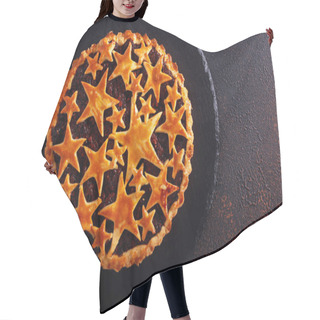 Personality  Mincemeat Pie Over Dark Background, Top View Hair Cutting Cape