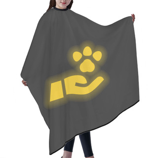 Personality  Animal Yellow Glowing Neon Icon Hair Cutting Cape
