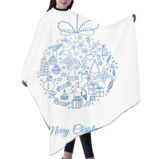 Personality  Xmas Doodle Ball Hair Cutting Cape