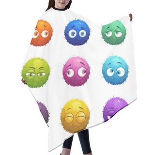 Personality  Funny Cartoon Colorful Shaggy Balls With Eyes. Hair Cutting Cape