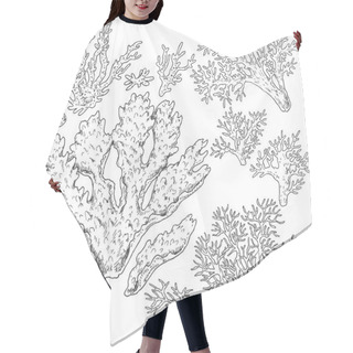 Personality  Sketch Of  Corals  Set Hair Cutting Cape