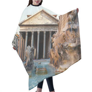 Personality  Fountain And The Ancient Roman Pantheon In Rome At Sunset Hair Cutting Cape