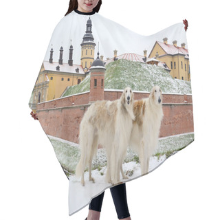 Personality  Two Russian Wolf Hounds Hair Cutting Cape