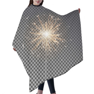 Personality  Bengal Fire. New Year Sparkler Candle Isolated On Transparent Background. Realistic Vector Light Eff Hair Cutting Cape