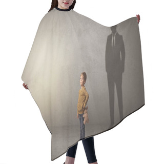 Personality  Little Boy With Businessman Shadow Hair Cutting Cape