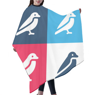 Personality  Bird Blue And Red Four Color Minimal Icon Set Hair Cutting Cape