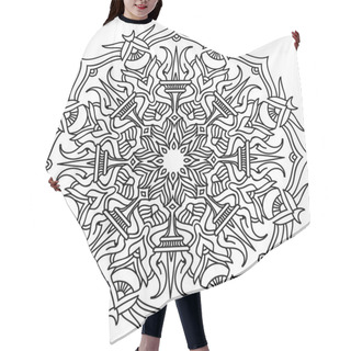 Personality  Round Mandala With Oriental Pattern. Hair Cutting Cape