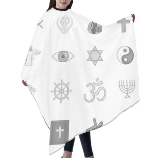 Personality  Religion Symbols Icons Set Hair Cutting Cape