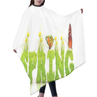 Personality  Decorative Inscription With Letters. Creative Spring Concept. Hair Cutting Cape
