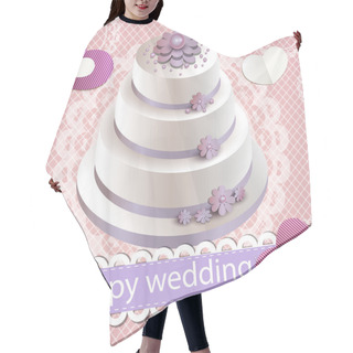 Personality  Wedding Invitation With A Cake Hair Cutting Cape