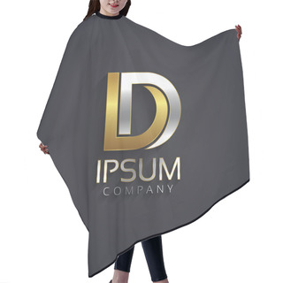 Personality  Silver And Gold Letter D Hair Cutting Cape