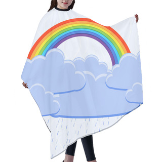 Personality  Vector Illustration Of A Rainbow. Hair Cutting Cape