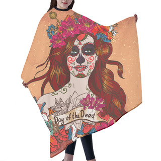 Personality  Girl With Sugar Skull, Day Of The Dead Hair Cutting Cape