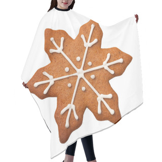 Personality  Christmas Gingerbread Snowflake Cookie Isolated On White Backgro Hair Cutting Cape