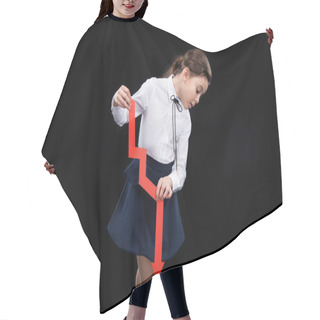 Personality  Girl With Red Arrow Hair Cutting Cape