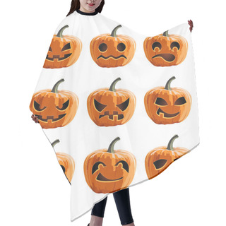 Personality  Set Vector Pumpkins For Halloween Hair Cutting Cape