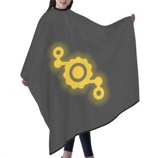 Personality  Assembly Yellow Glowing Neon Icon Hair Cutting Cape