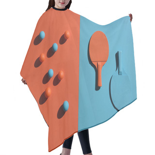 Personality  Ping Pong Racket And Balls Hair Cutting Cape