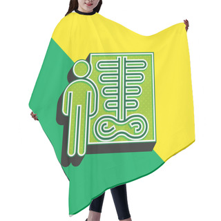 Personality  Bone Density Green And Yellow Modern 3d Vector Icon Logo Hair Cutting Cape
