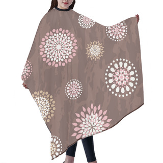 Personality  Seamless Pattern With Round Flowers Hair Cutting Cape