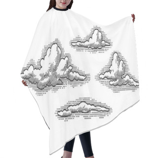 Personality  Retro Clouds Engraving (vector) Hair Cutting Cape