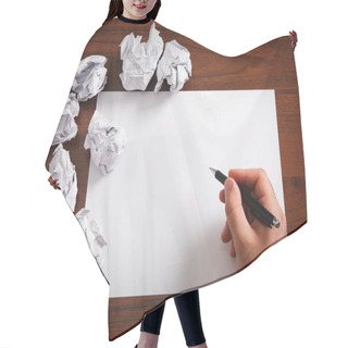 Personality  Blank Paper With Pen Hair Cutting Cape