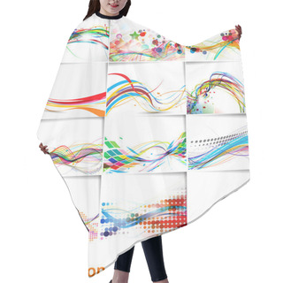 Personality  Abstract Wave Line Poster Hair Cutting Cape