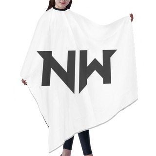 Personality  NW Monogram Logo Letter With Simple Modern Shape Style Design Template Vector Isolated On White Background Hair Cutting Cape
