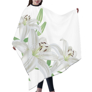 Personality  Flower Lily Isolated On White Background Hair Cutting Cape