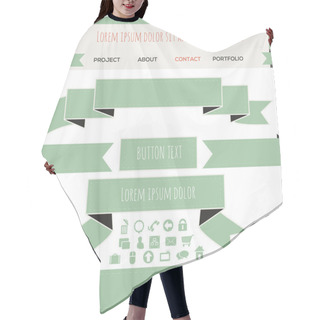 Personality  Set Of Vector Ribbon Banners. Hair Cutting Cape