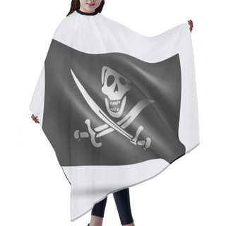 Personality  Vector Illustration Of 3D Jolly Roger Pirates Flag Isolated On Light Background. Created Using Gradient Meshes, EPS 10 Vector Hair Cutting Cape
