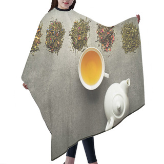 Personality  Cup Of Tea With Dry Tea Collection Of Different Types Hair Cutting Cape