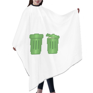 Personality  Garbage Bins. Environmental Protection. Ecology. Clean Energy. Pixel Art. Old School Computer Graphic. Element Design Stickers, Logo, Mobile App, Menu. 8 Bit Video Game. Game Assets 8-bit Sprite. 16-b Hair Cutting Cape