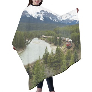 Personality  Canadian Pacific Train Traveling Through The Rocky Mountains Hair Cutting Cape