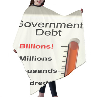 Personality  Government Debt Meter Showing Nation Owing Billions Hair Cutting Cape