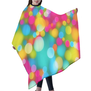 Personality  Abstract Colorful Bokeh Background. Creative Background Defocused Hair Cutting Cape