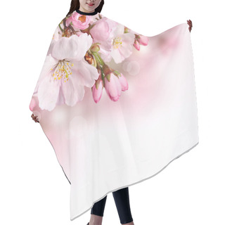 Personality  Pink Spring Blossom Border Background Hair Cutting Cape