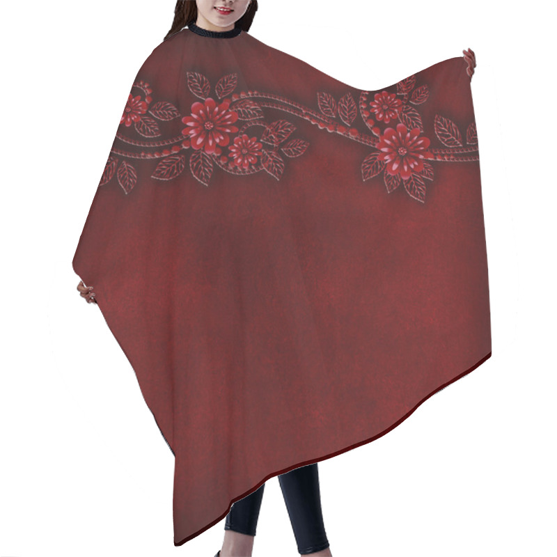 Personality  Floral Relief Pattern On A Grunge Background Hair Cutting Cape
