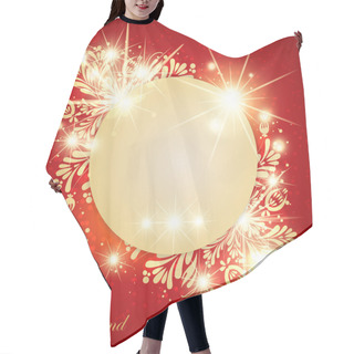 Personality  Abstract Floral Golden Background With Glowing Lights Like Stars. Hair Cutting Cape