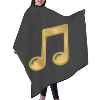Personality  Big Quaver Gold Plated Metalic Icon Or Logo Vector Hair Cutting Cape