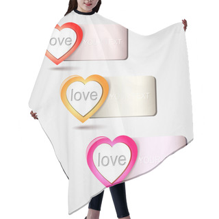Personality  Heart Banners, Vector Design Hair Cutting Cape