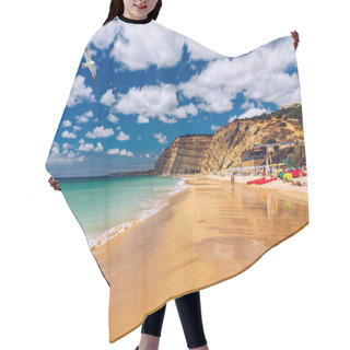 Personality  Praia De Porto De Mos With Seagulls Flying Over The Beach, Lagos Hair Cutting Cape