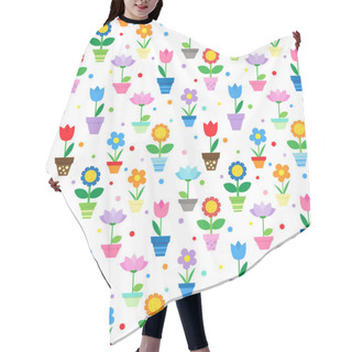 Personality  Flowers In Pots Pattern Hair Cutting Cape