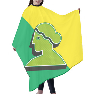 Personality  Aphrodite Green And Yellow Modern 3d Vector Icon Logo Hair Cutting Cape