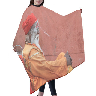Personality  Holy Man In India Hair Cutting Cape