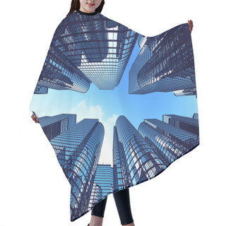 Personality  Business Towers With Fisheye Lens Effect. Hair Cutting Cape